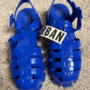 Urban Outfitters Woman’s Vibrant Blue Fisherman Jelly Sandals
